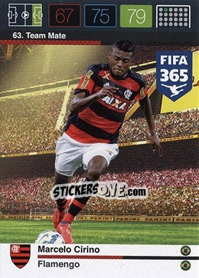 Sticker Marcelo Cirino - FIFA 365: 2015-2016. Adrenalyn XL - Nordic edition n. 63 - Panini