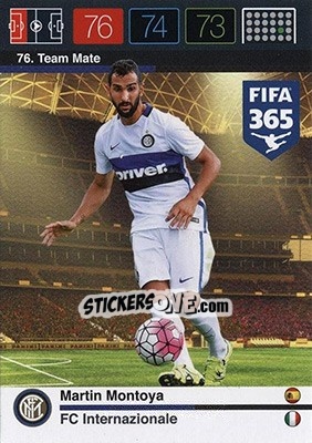 Figurina Martin Montoya - FIFA 365: 2015-2016. Adrenalyn XL - Nordic edition n. 76 - Panini