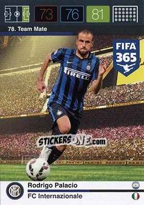 Sticker Rodrigo Palacio - FIFA 365: 2015-2016. Adrenalyn XL - Nordic edition n. 78 - Panini