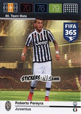 Sticker Roberto Pereyra - FIFA 365: 2015-2016. Adrenalyn XL - Nordic edition n. 80 - Panini