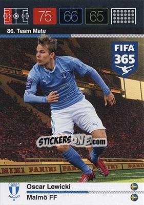 Sticker Oscar Lewicki - FIFA 365: 2015-2016. Adrenalyn XL - Nordic edition - Panini