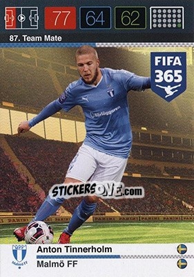 Sticker Anton Tinnerholm - FIFA 365: 2015-2016. Adrenalyn XL - Nordic edition n. 87 - Panini