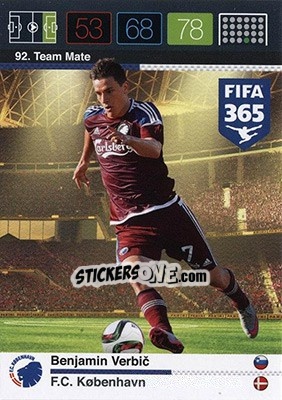 Sticker Benjamin Verbic - FIFA 365: 2015-2016. Adrenalyn XL - Nordic edition n. 92 - Panini