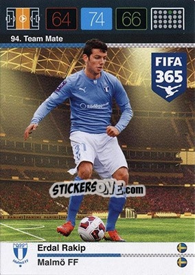 Sticker Erdal Rakip - FIFA 365: 2015-2016. Adrenalyn XL - Nordic edition - Panini