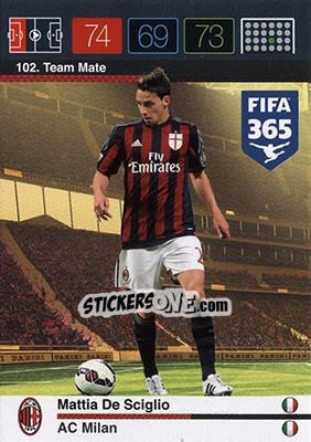 Sticker Mattia De Sciglio - FIFA 365: 2015-2016. Adrenalyn XL - Nordic edition n. 102 - Panini