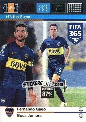 Sticker Fernando Gago - FIFA 365: 2015-2016. Adrenalyn XL - Nordic edition n. 167 - Panini