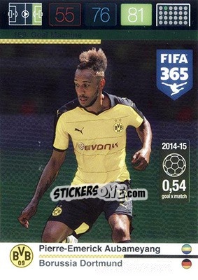 Figurina Pierre-Emerick Aubameyang - FIFA 365: 2015-2016. Adrenalyn XL - Nordic edition - Panini