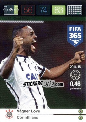 Sticker Vágner  Love - FIFA 365: 2015-2016. Adrenalyn XL - Nordic edition n. 172 - Panini