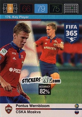 Sticker Pontus Wernbloom - FIFA 365: 2015-2016. Adrenalyn XL - Nordic edition n. 176 - Panini