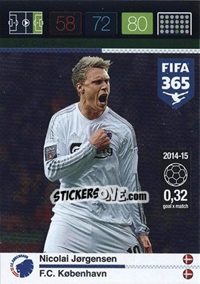 Sticker Nicolai Jørgensen - FIFA 365: 2015-2016. Adrenalyn XL - Nordic edition - Panini