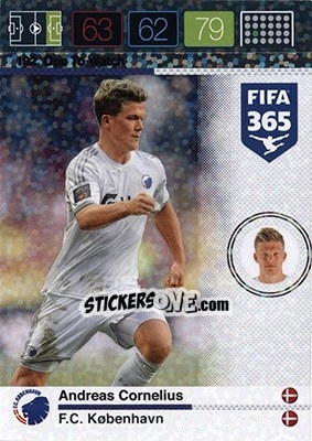 Sticker Andreas Cornelius - FIFA 365: 2015-2016. Adrenalyn XL - Nordic edition n. 192 - Panini