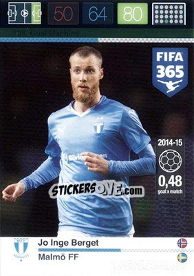 Figurina Joe Inge Berget - FIFA 365: 2015-2016. Adrenalyn XL - Nordic edition - Panini