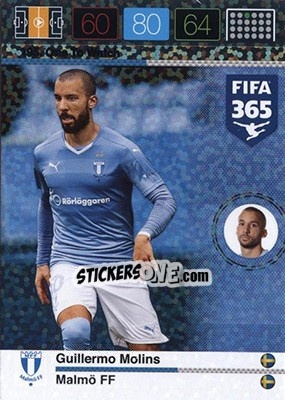 Figurina Guillermo Molins - FIFA 365: 2015-2016. Adrenalyn XL - Nordic edition n. 195 - Panini
