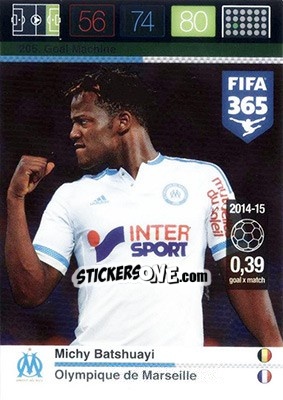 Sticker Michy Batshuayi - FIFA 365: 2015-2016. Adrenalyn XL - Nordic edition n. 205 - Panini
