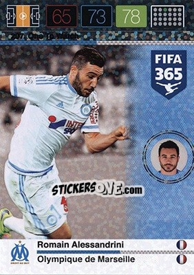 Sticker Romain Alessandrini - FIFA 365: 2015-2016. Adrenalyn XL - Nordic edition - Panini