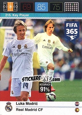 Sticker Luka Modric - FIFA 365: 2015-2016. Adrenalyn XL - Nordic edition n. 215 - Panini