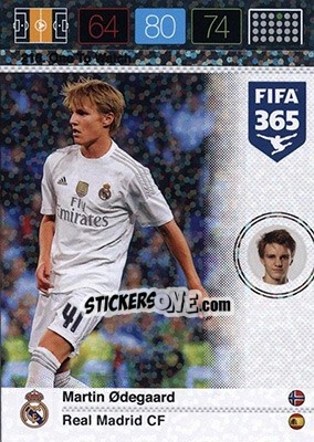 Sticker Martin Ødegaard - FIFA 365: 2015-2016. Adrenalyn XL - Nordic edition - Panini