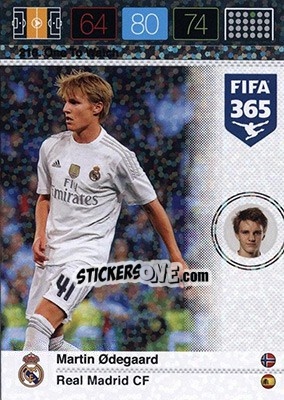 Sticker Martin Ødegaard - FIFA 365: 2015-2016. Adrenalyn XL - Nordic edition n. 216 - Panini