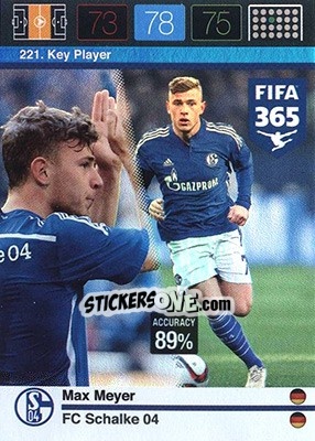 Sticker Max Meyer - FIFA 365: 2015-2016. Adrenalyn XL - Nordic edition n. 221 - Panini