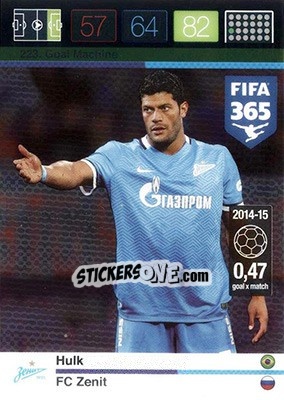 Sticker Hulk - FIFA 365: 2015-2016. Adrenalyn XL - Nordic edition n. 223 - Panini
