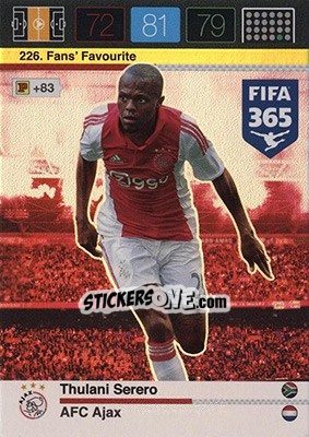 Sticker Thulani Serero - FIFA 365: 2015-2016. Adrenalyn XL - Nordic edition n. 226 - Panini