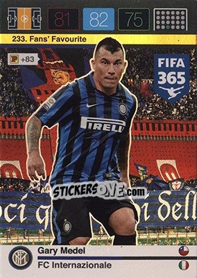 Sticker Gary Medel - FIFA 365: 2015-2016. Adrenalyn XL - Nordic edition n. 233 - Panini