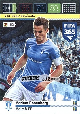 Sticker Markus Rosenberg - FIFA 365: 2015-2016. Adrenalyn XL - Nordic edition - Panini