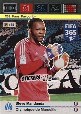 Sticker Steve Mandanda - FIFA 365: 2015-2016. Adrenalyn XL - Nordic edition n. 239 - Panini
