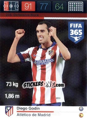 Sticker Diego Godín - FIFA 365: 2015-2016. Adrenalyn XL - Nordic edition n. 245 - Panini