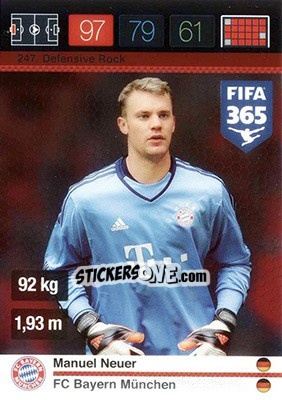 Sticker Manuel Neuer - FIFA 365: 2015-2016. Adrenalyn XL - Nordic edition n. 247 - Panini