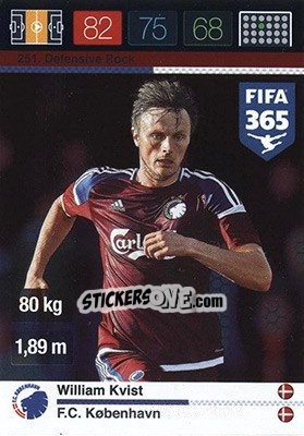 Sticker William Kvist - FIFA 365: 2015-2016. Adrenalyn XL - Nordic edition n. 251 - Panini
