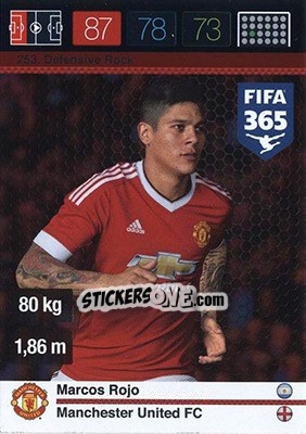 Sticker Marcos Rojo - FIFA 365: 2015-2016. Adrenalyn XL - Nordic edition n. 253 - Panini