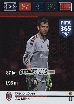 Sticker Diego López - FIFA 365: 2015-2016. Adrenalyn XL - Nordic edition - Panini