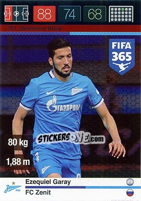 Sticker Ezequiel Garay - FIFA 365: 2015-2016. Adrenalyn XL - Nordic edition n. 261 - Panini