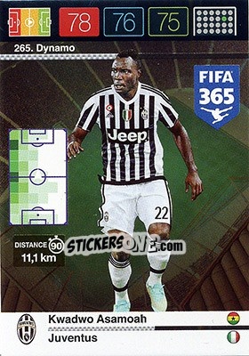 Figurina Kwadwo Asamoah - FIFA 365: 2015-2016. Adrenalyn XL - Nordic edition - Panini