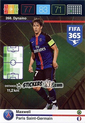 Sticker Maxwell - FIFA 365: 2015-2016. Adrenalyn XL - Nordic edition n. 268 - Panini