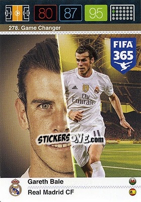 Sticker Gareth Bale - FIFA 365: 2015-2016. Adrenalyn XL - Nordic edition n. 278 - Panini