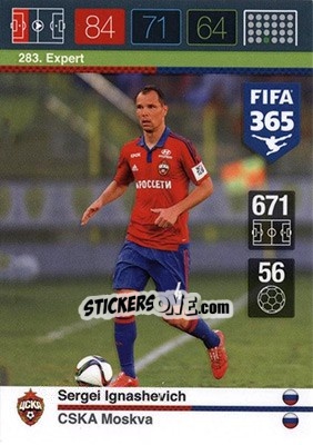 Sticker Sergei Ignashevich - FIFA 365: 2015-2016. Adrenalyn XL - Nordic edition - Panini