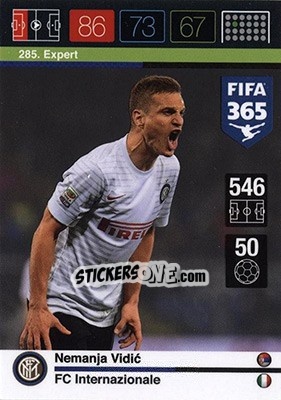 Sticker Nemanja Vidic - FIFA 365: 2015-2016. Adrenalyn XL - Nordic edition n. 285 - Panini