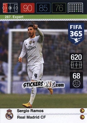 Sticker Sergio Ramos - FIFA 365: 2015-2016. Adrenalyn XL - Nordic edition n. 287 - Panini