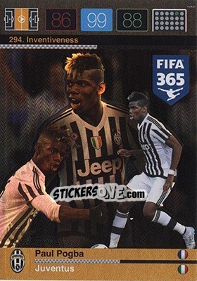 Sticker Paul Pogba - FIFA 365: 2015-2016. Adrenalyn XL - Nordic edition n. 294 - Panini