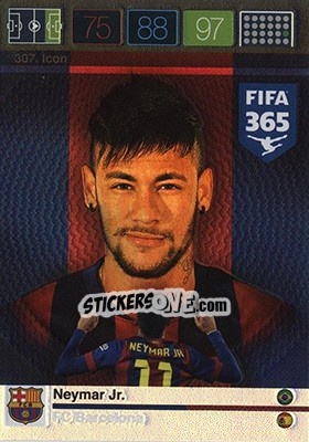 Sticker Neymar Jr. - FIFA 365: 2015-2016. Adrenalyn XL - Nordic edition n. 307 - Panini