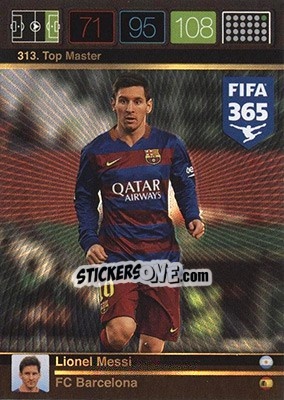 Sticker Lionel Messi - FIFA 365: 2015-2016. Adrenalyn XL - Nordic edition n. 313 - Panini