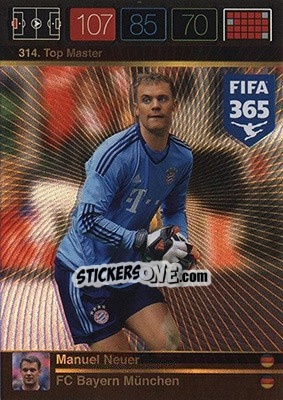 Sticker Manuel Neuer - FIFA 365: 2015-2016. Adrenalyn XL - Nordic edition n. 314 - Panini