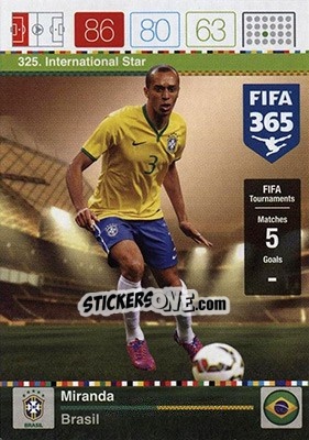 Sticker Miranda - FIFA 365: 2015-2016. Adrenalyn XL - Nordic edition n. 325 - Panini