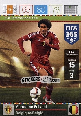 Sticker Marouane Fellaini - FIFA 365: 2015-2016. Adrenalyn XL - Nordic edition n. 328 - Panini