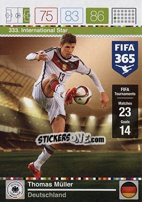 Sticker Thomas Müller - FIFA 365: 2015-2016. Adrenalyn XL - Nordic edition n. 333 - Panini