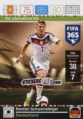 Sticker Bastian Schweinsteiger - FIFA 365: 2015-2016. Adrenalyn XL - Nordic edition n. 334 - Panini
