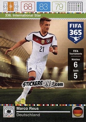 Sticker Marco Reus - FIFA 365: 2015-2016. Adrenalyn XL - Nordic edition n. 336 - Panini