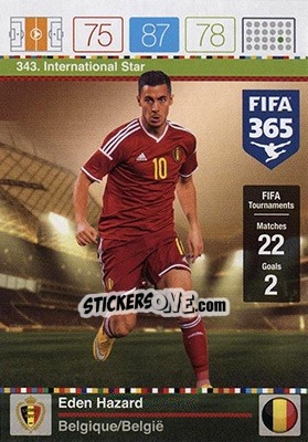 Sticker Eden Hazard - FIFA 365: 2015-2016. Adrenalyn XL - Nordic edition - Panini